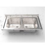سینک ظرفشویی پایه دار طول 120 و دو لگن 45+45