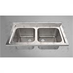 سینک ظرفشویی پایه دار طول 120 و دو لگن 50+45