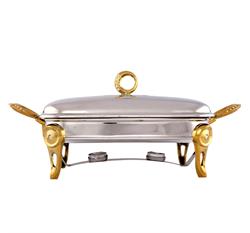 ظرف سوفله خورشت خوری مستطیل طلایی