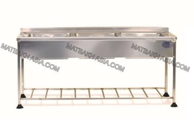 سینک ظرفشویی پایه دار طول 190 و سه لگن 50+50+50